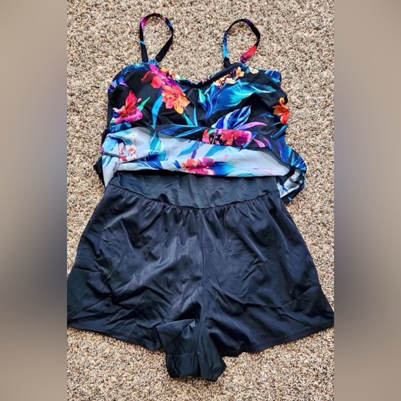 Tropical Print Dreamshaper by Miracle Suit Farrah Romper One-piece Size 8 - Picture 2 of 7